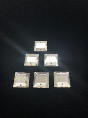 Rhinestones - 16x16mm Czech Crystal Square-Shape Sew-On 6-Pack