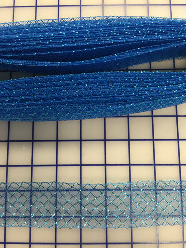 Horsehair: 1.5-inch Waffle Ribbon Turquoise