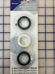 Artists Tape - 1/8 and 1/4 inch Black and White