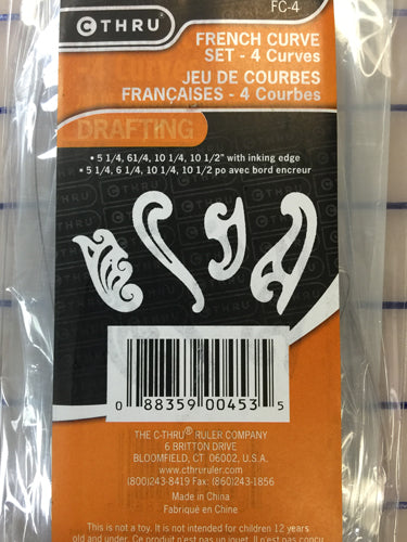 Ruler - French Curve Set of 4