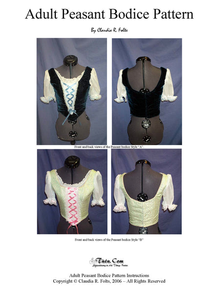 Unfinished Bodice Kit: Adult 16 Piece