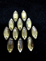 Rhinestones - 18x9mm Czech Black Diamond Navette Sew-On 12-Pack