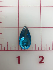 Rhinestones - 27X14mm Czech Aqua Pear-Shape Sew-On 3PK