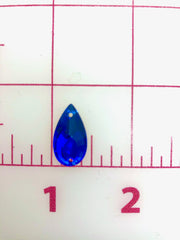 Rhinestones - 20x11mm Czech Sapphire Pear-Shape Sew-On 12-Pack