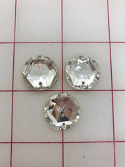 Rhinestones - 18mm Czech Crystal Round Sew-On 3-Pack