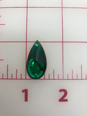 Rhinestones - 27X14mm Czech Emerald Pear-Shape Sew-On 3PK