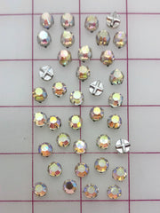 Rhinestones - 34SS Premium Machine-Cut Rose Montees Crystal AB