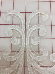 Applique - White Embroidered on Organza - Dyes Beautifully!
