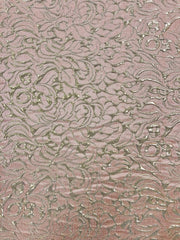 Brocade - 56-inches Wide Metallic Gold and Euro Pink