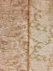 Brocade - 54-inches Wide Metallic Gold and Peach