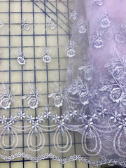 Grab Bag - Fancy Organza - 52-inches Wide Lavender Embroidered 3/4YD Piece Left!