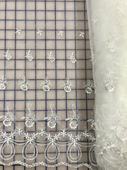 Fancy Organza - 52-inches Wide Ivory Embroidered