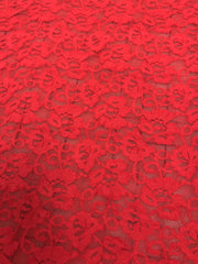 Stretch Lace - 68-inches Wide Red