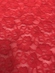 Stretch Lace - 68-inches Wide Red