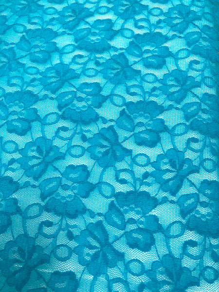 Stretch Lace - 72-inches Wide Turquoise