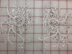Applique - Silver Sequined White Pairs