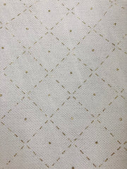 Fancy Organza - 61-inches Wide Ivory with Gold Metallic All-Over Design