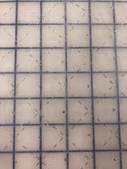 Fancy Organza - 61-inches Wide Ivory with Gold Metallic All-Over Design