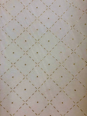 Fancy Organza - 61-inches Wide Ivory with Gold Metallic All-Over Design