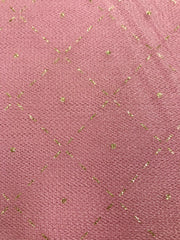 Fancy Organza - 61-inches Wide Ivory with Gold Metallic All-Over Design