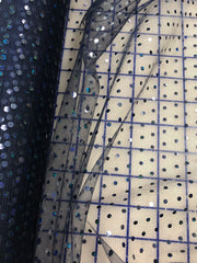 Hologram Dot Tulle - 58/60-inches Wide Navy Blue with Navy Dots