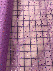 Hologram Dot Tulle - 58-inches Wide Lilac