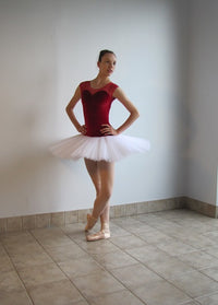 Stretch Tutu Top with Mesh Upper and Sleeve Options