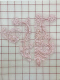 Applique - Beaded and Sequined Lace Motifs Misc Pink A, B, C, & D Close-Out