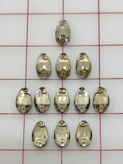 Rhinestones - 10x18mm Czech "Bright-Cut" Gold Silk Pear-Shape Sew-On