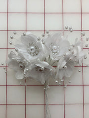 Flowers - White with Pearls