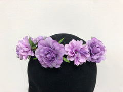 Flowers - Wreath Lilac and Lavender Flowers with Green Leaves