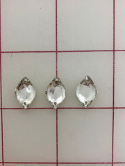 Rhinestones - 14X9mm Premium Machine-Cut Crystal Lemon-Shape Sew-On