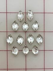 Rhinestones - 14X9mm Premium Machine-Cut Crystal Lemon-Shape Sew-On