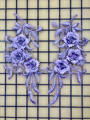 Applique - Lavender 3D Lace Pairs