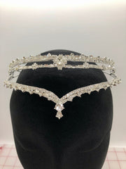 Tiara - Beautiful and Simple Crystal and Silver 2-in-1