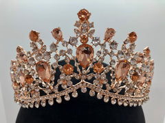 Tiara - Fancy Elegance Rose Gold, Peach and Crystal Rhinestone Close-Out