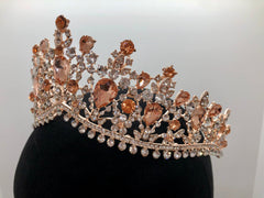 Tiara - Fancy Elegance Rose Gold, Peach and Crystal Rhinestone Close-Out
