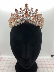 Tiara - Fancy Elegance Rose Gold, Peach and Crystal Rhinestone Close-Out