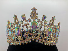 Tiara - Fancy Elegance Gold with Crystal AB Rhinestone