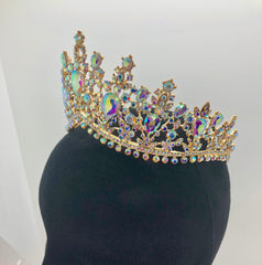 Tiara - Fancy Elegance Gold with Crystal AB Rhinestone