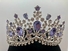Tiara - Fancy Elegance Silver, Lilac and Crystal Rhinestone Close-Out