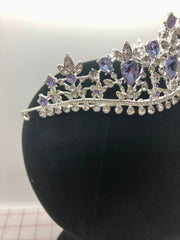 Tiara - Fancy Elegance Silver, Lilac and Crystal Rhinestone Close-Out