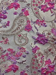 Brocade - 58-in 3D Pale Rose Gold with Fuchsia and Lilac Reversible