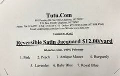 Sample Card - Reversible Satin Jacquard - NEW!