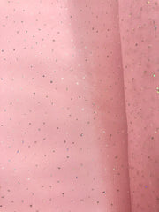 Sparkle Organza - 58-inches Wide Light Pink with Iridescent Silver Micro-Dots