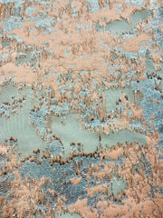 Brocade - 60-in Peach and White with Pale Silver Metallic