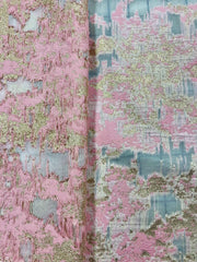 Brocade - 60-in Pink and White with Pale Gold Metallic