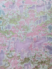 Brocade - 60-in Pink and White with Pale Gold Metallic