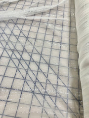 Silk Chiffon - 44-inch Shot Silver/White Reflex Stripe