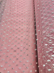 Tutu Net - 54-inches Wide Lt Pink with Silver Metallic Design
